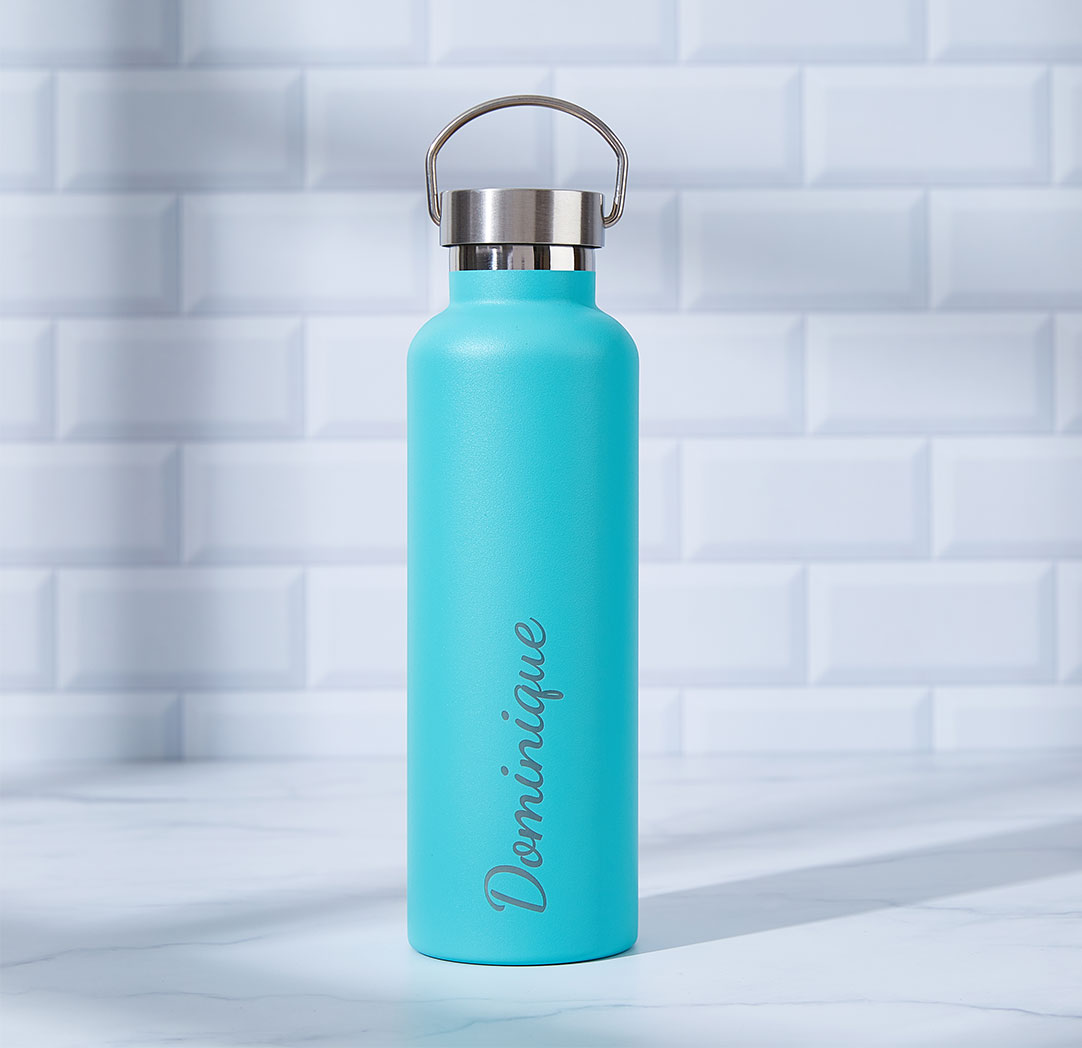 Bouteille turquoise personnalisée 750 ml