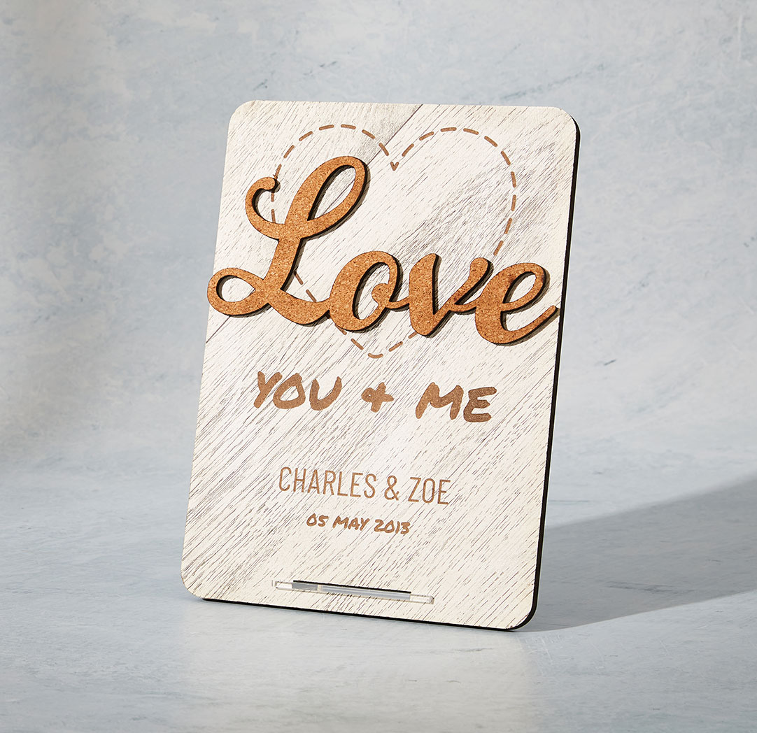 Carte décorative Love - Bois