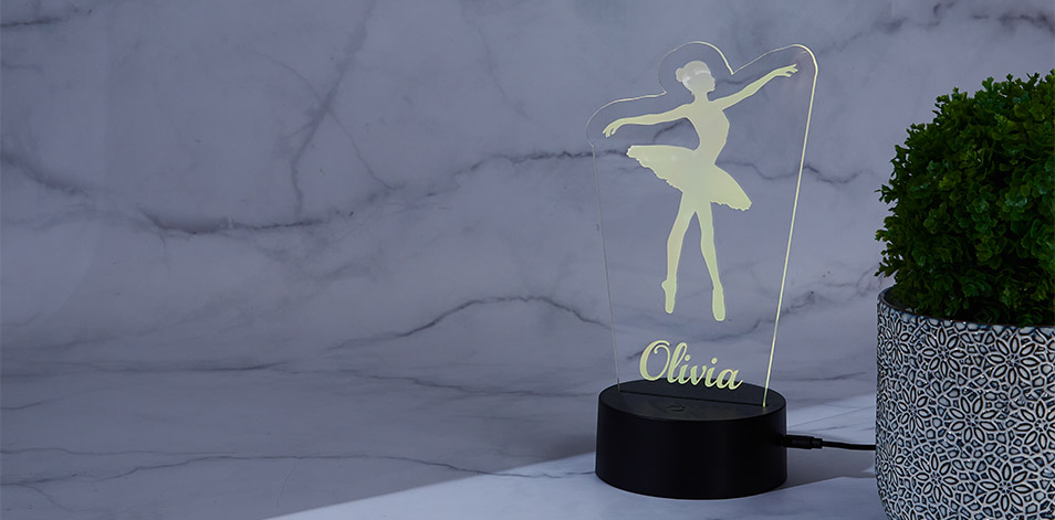 Personalized Black LED Sign – Ballerina