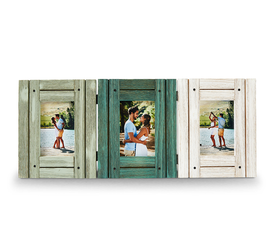 4x6 Green & White Trifold Wood Frame (3)