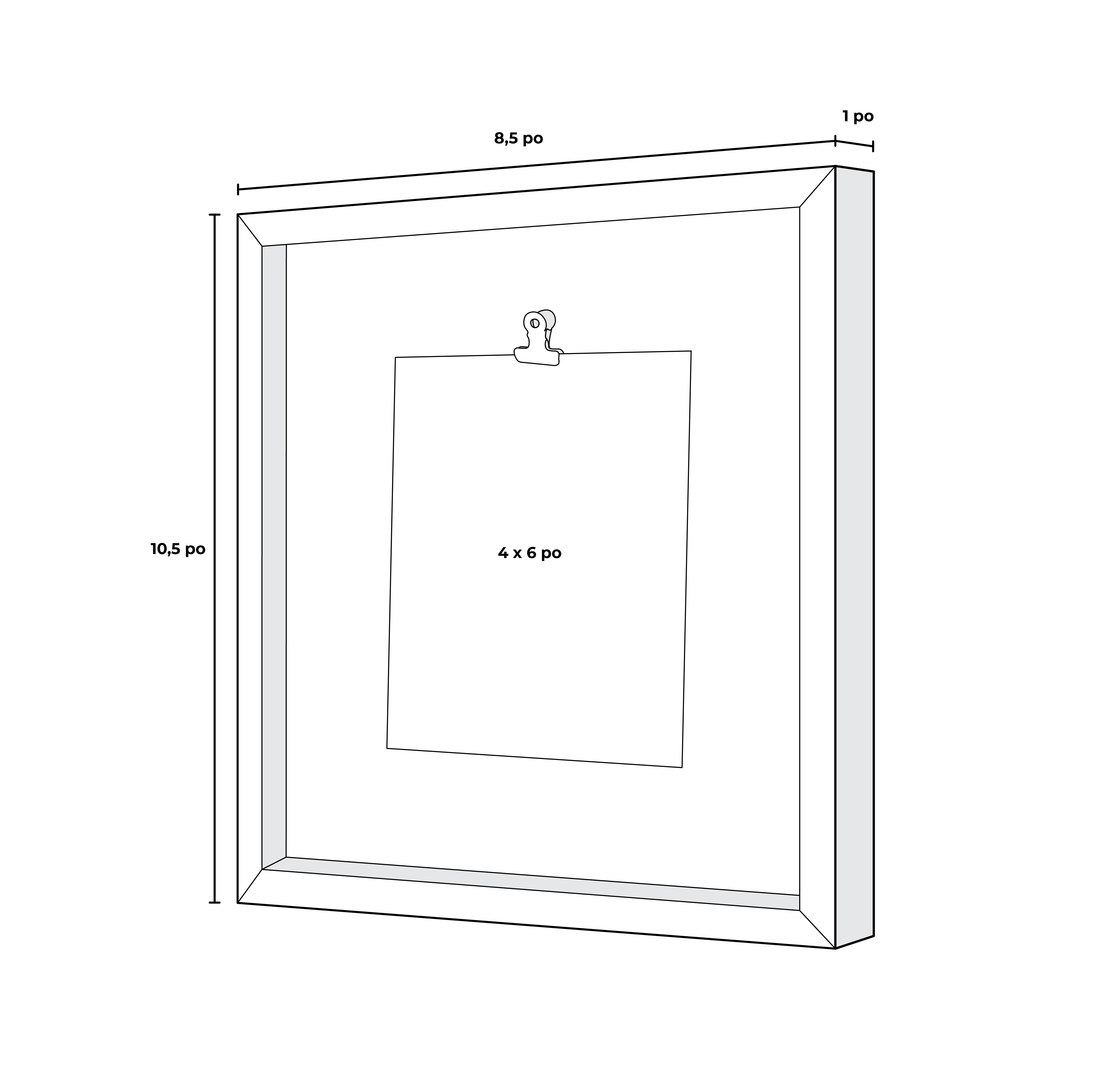 Cadre à pince en bois sculpté 4 x 6 po