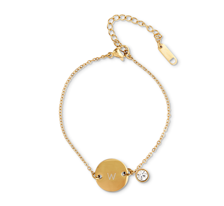 Gem Charm Bracelet - Gold Colour