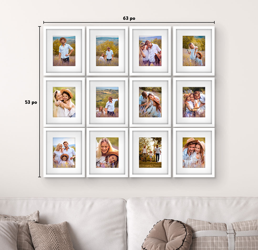 8 x 10 po blanc - Ensemble de 12