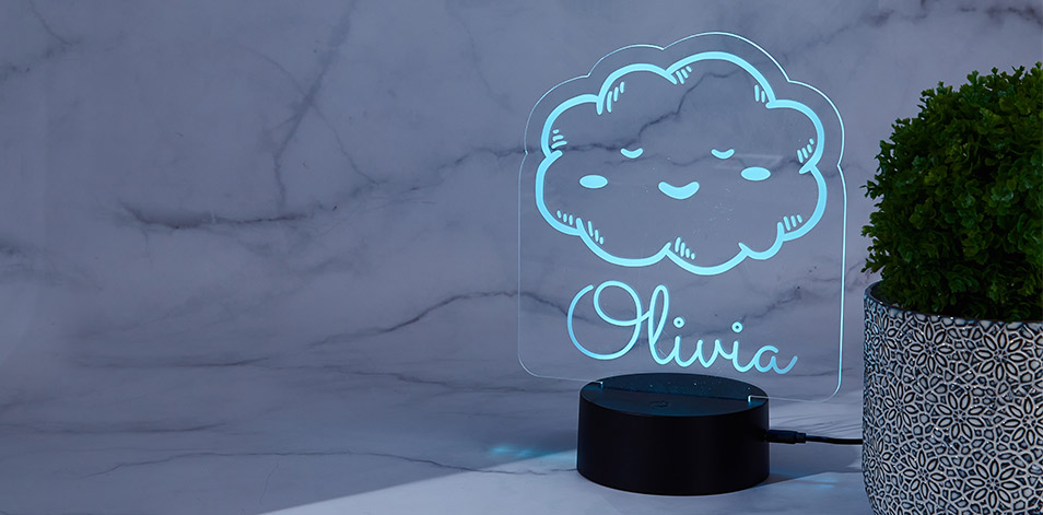 Personalized Black LED Sign – Cloud
