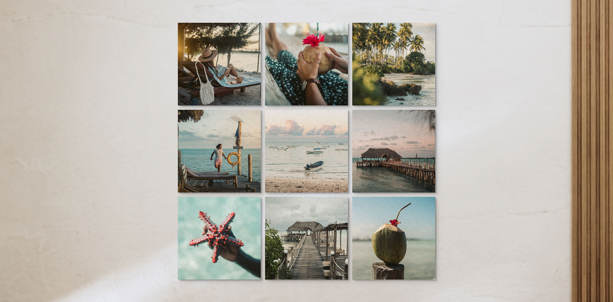 Photos sur toile économiques de 12 x 12 po  - Ensemble de 9