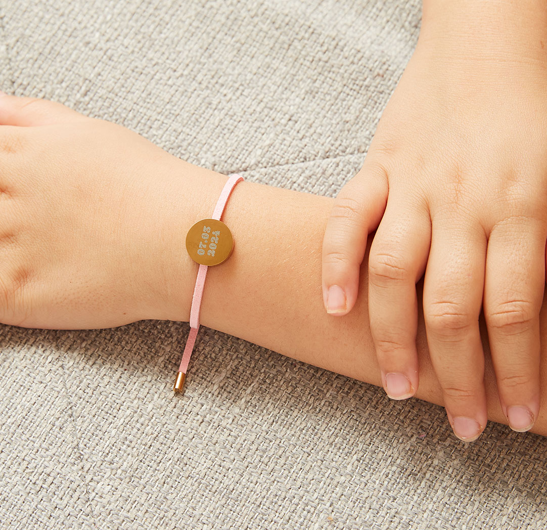 Suede Adjustable Bracelet - Black & Gold Colour