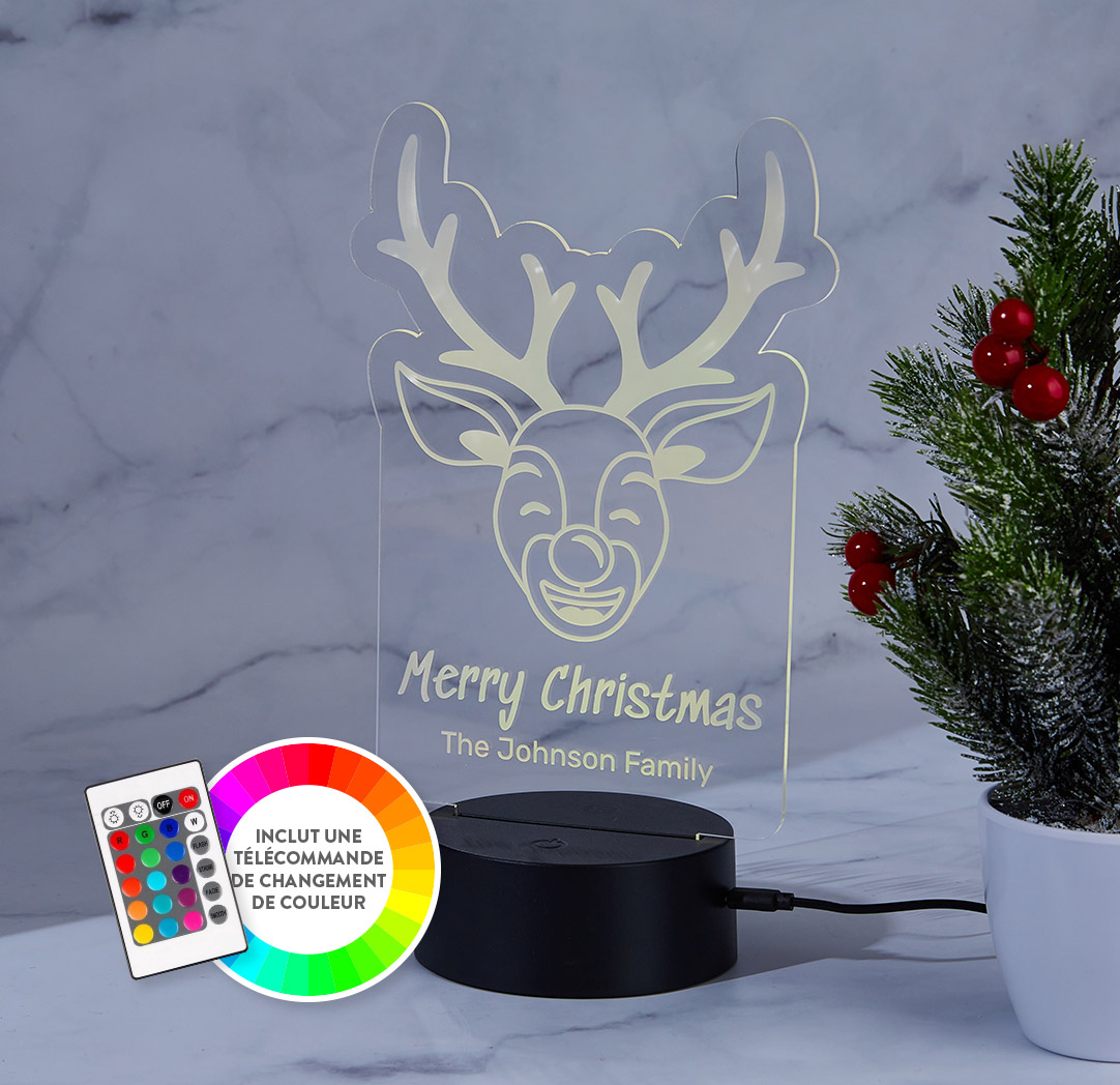 Panneau à DEL personnalisé noir - Renne