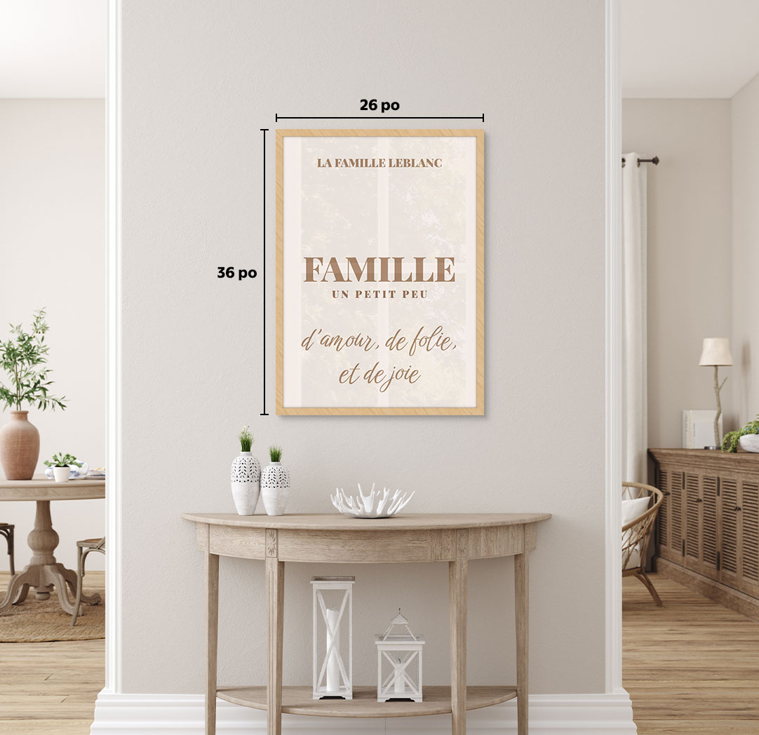 Affiche Étincelle thématique avec cadre en bois de 20 x 30 po