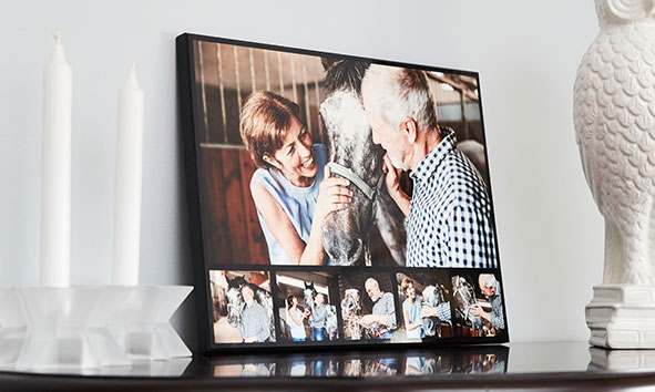 Photos sur plaque de bois