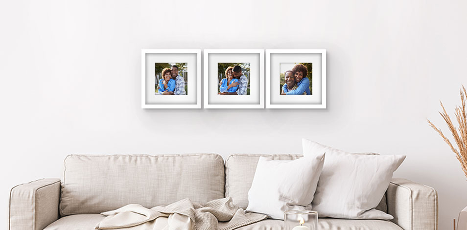 8 x 8 po blanc - Ensemble de 3