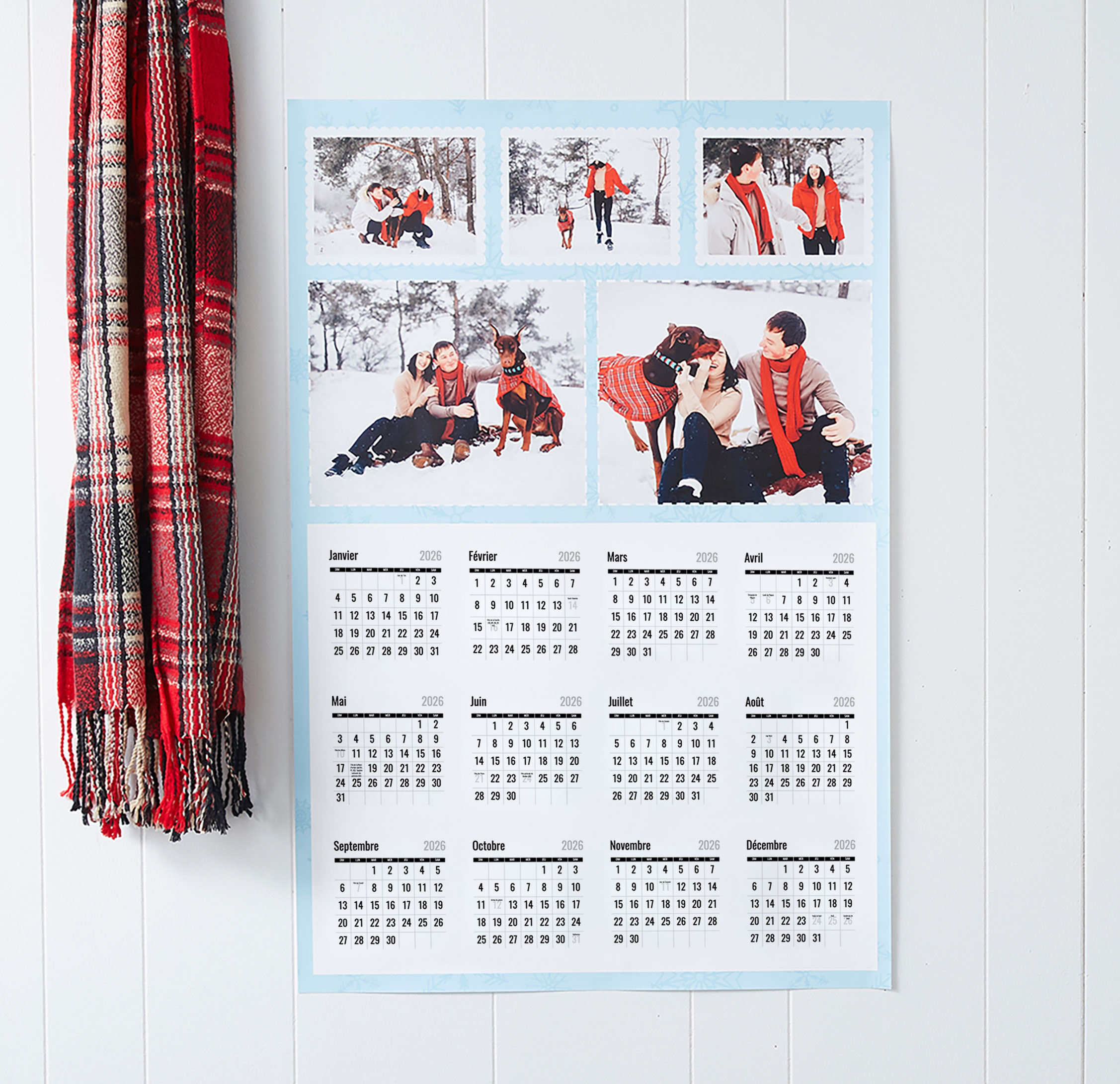 Calendrier affiche de 24 x 36 pouces