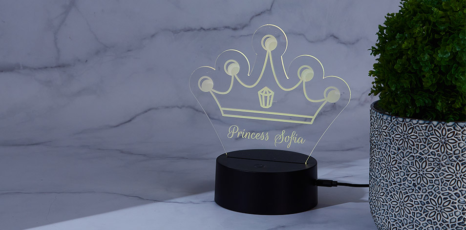 Panneau à DEL personnalisé noir - Couronne