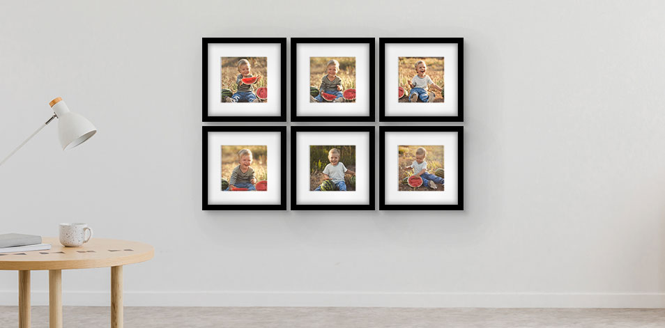 8x8 Black - Set of 6