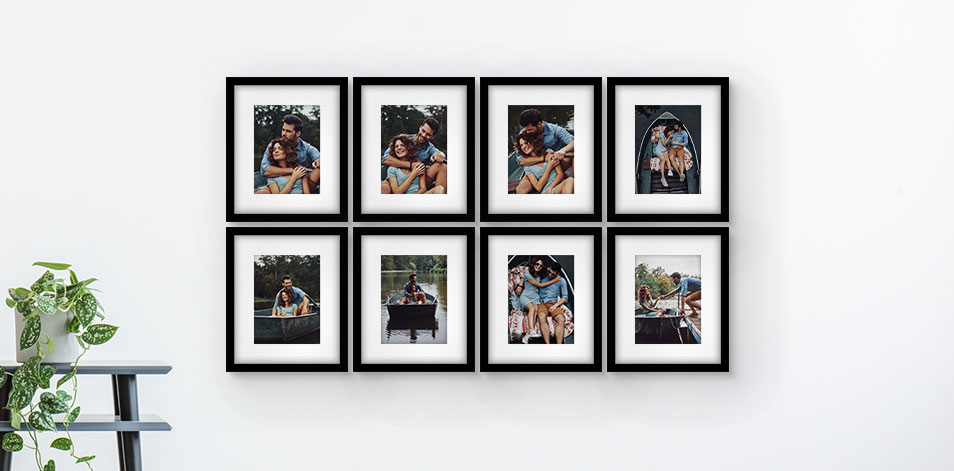 8 x 10 po noir - Ensemble de 8