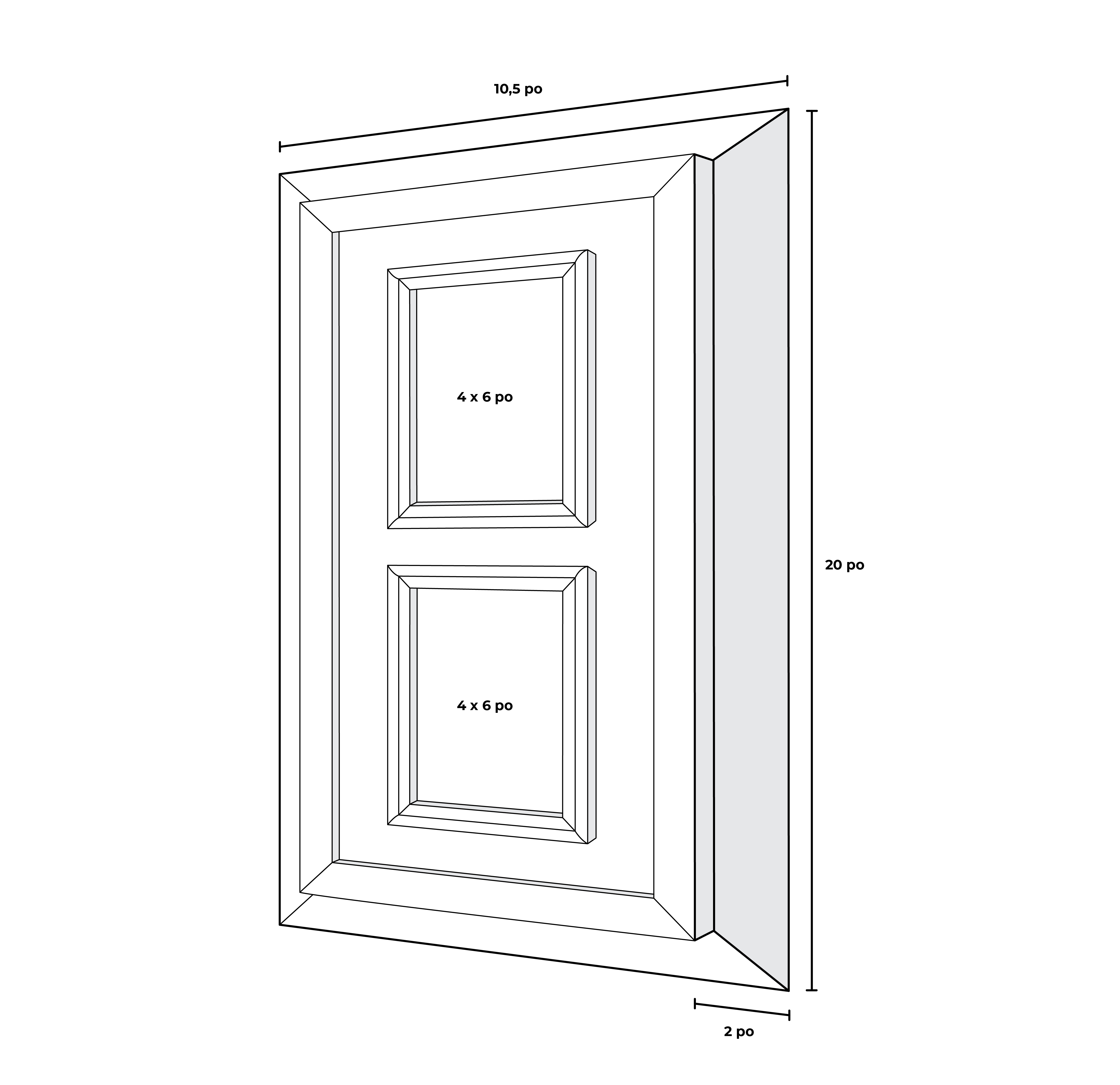 Cadre vertical en bois 4 x 6 po (2)