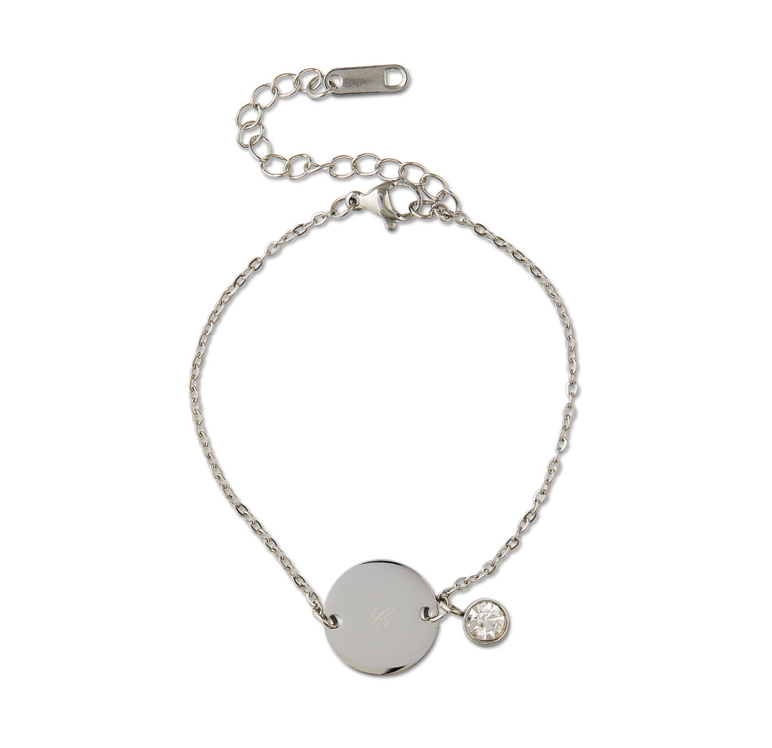 Gem Charm Bracelet - Silver Colour