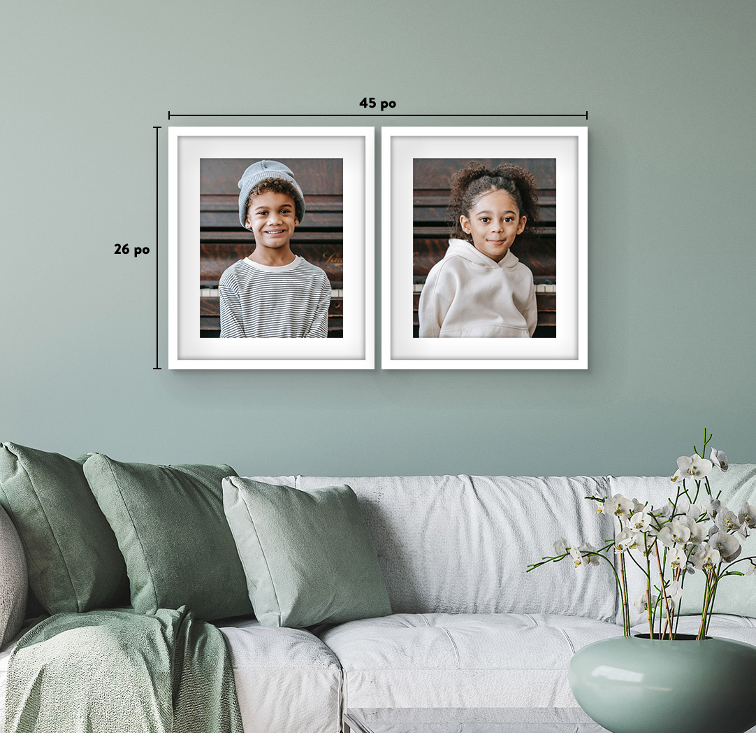 16 x 20 po blanc - Ensemble de 2