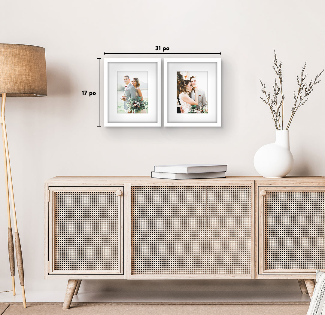 8 x 10 po blanc - Ensemble de 2