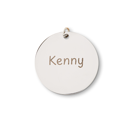 Round Stainless Steel Pet Tag - Silver Colour