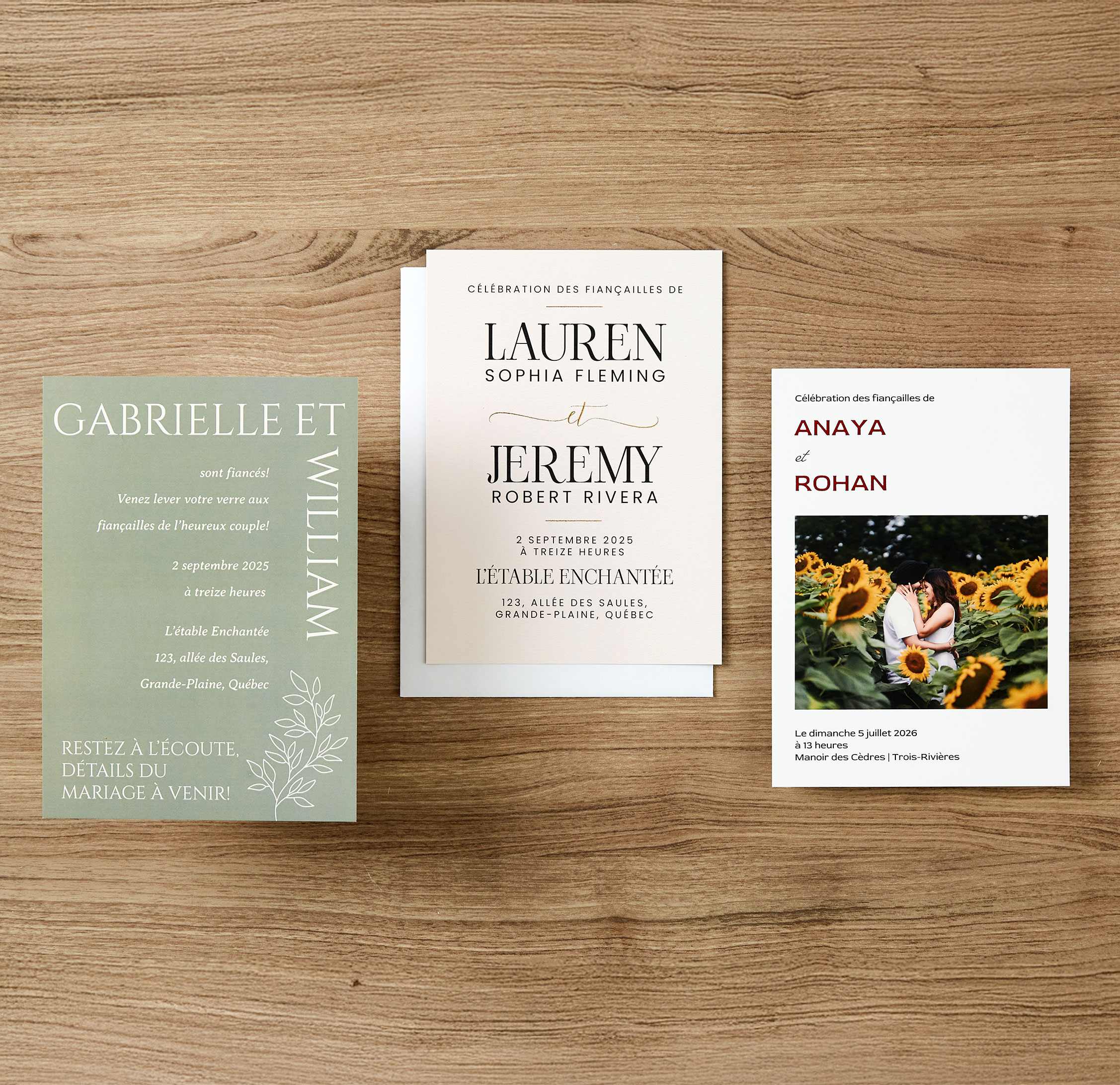 Invitation de fête de fiançailles velours de 5 x 7 po