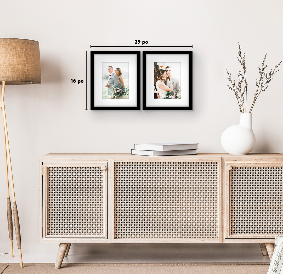 8 x 10 po noir - Ensemble de 2