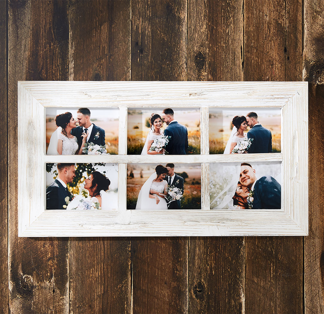 Cadre en bois blanc rustique 4 x 6 po (6)