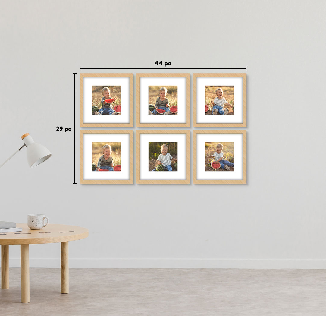 8 x 8 po en bois - Ensemble de 6