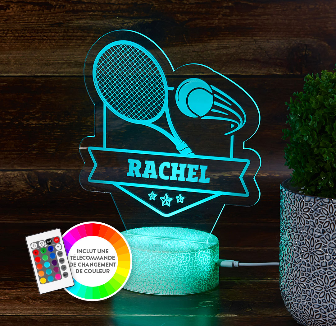 Panneau à DEL personnalisé blanc craquelé - Tennis