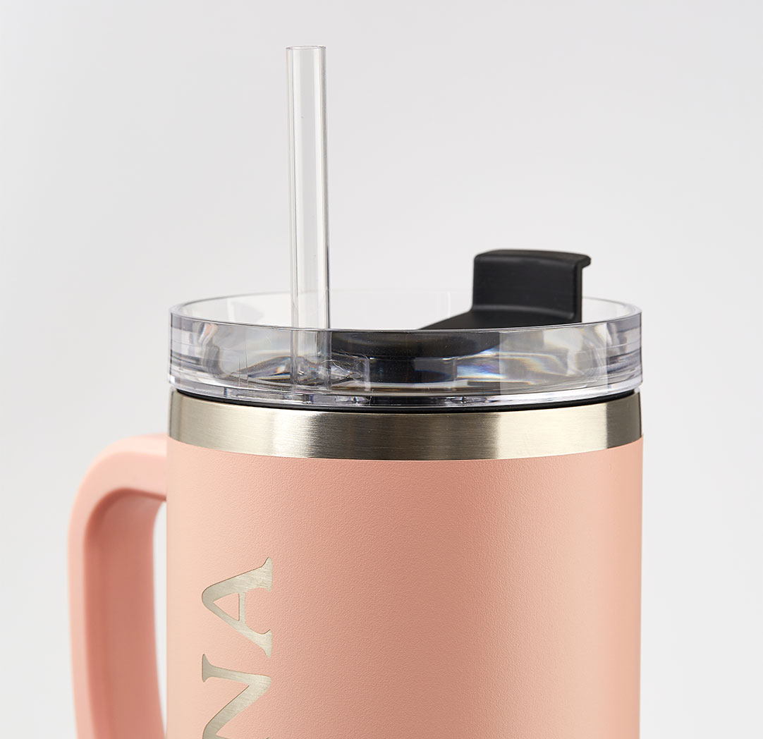 40oz. Pink Personalized Travel Tumbler