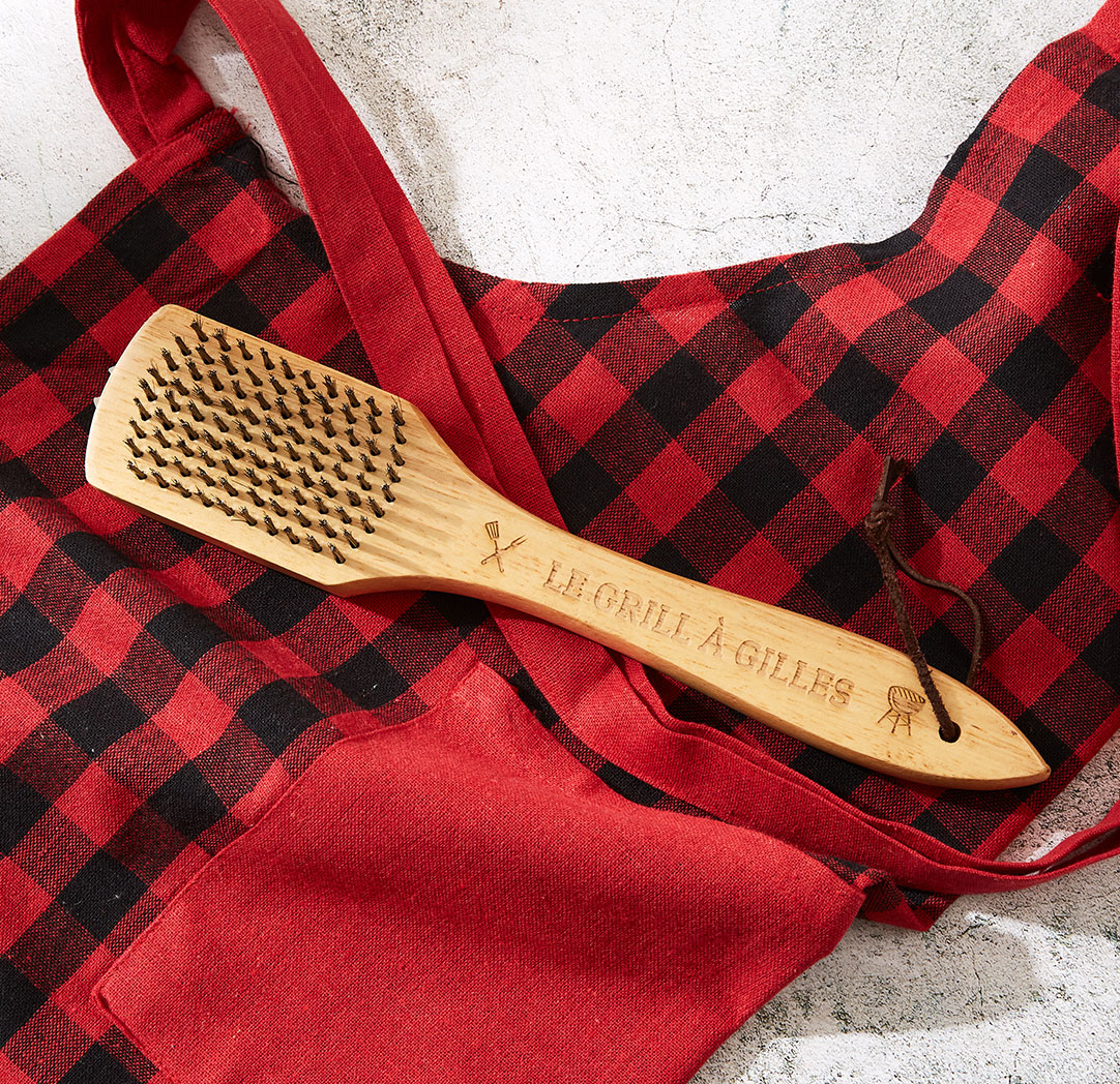 Brosse en bois pour grill personnalisée