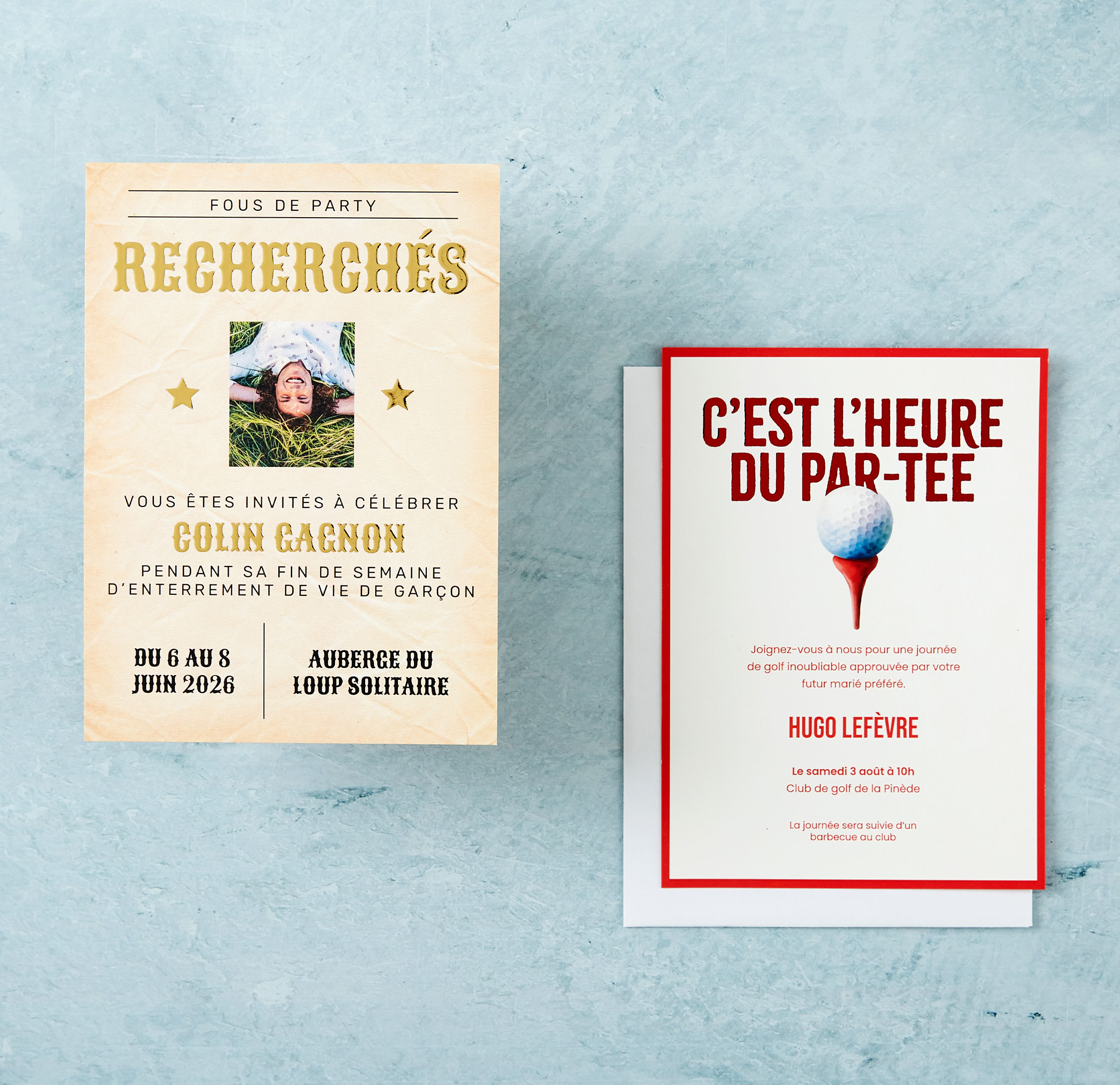 Invitation d’enterrement de vie de célibataire perle de 5 x 7 po