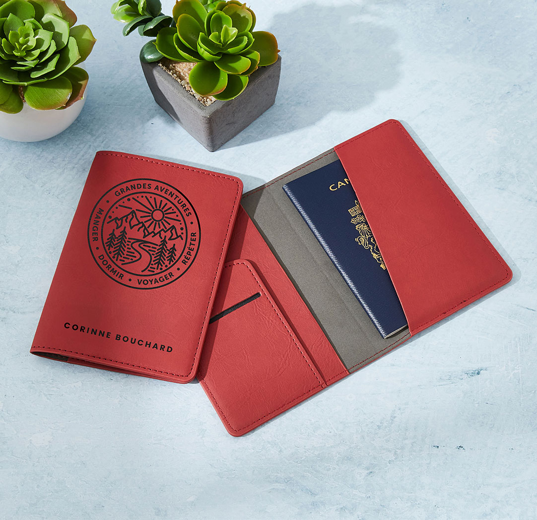 Étui de passeport personnalisé rouge