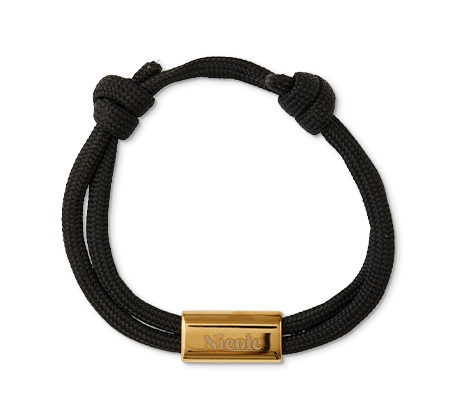 Adjustable Rope Bracelet - Black & Gold Colour