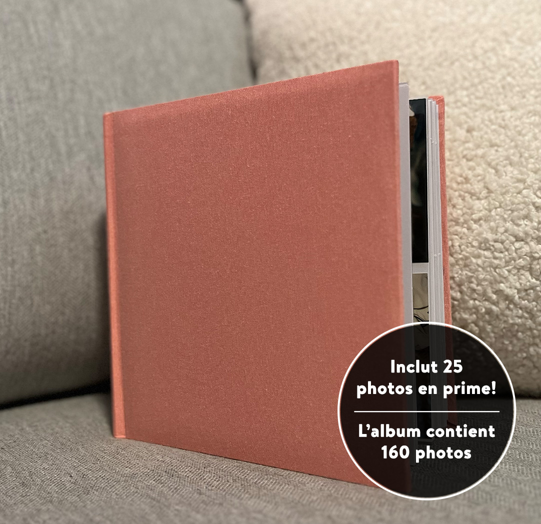 Album photo - 4 x 6 po imitation lin corail