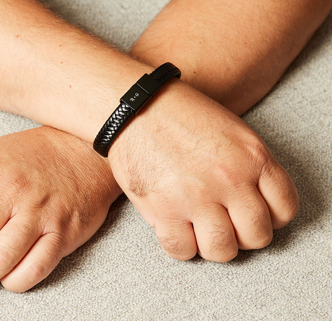 Black Braided Leather Bracelet