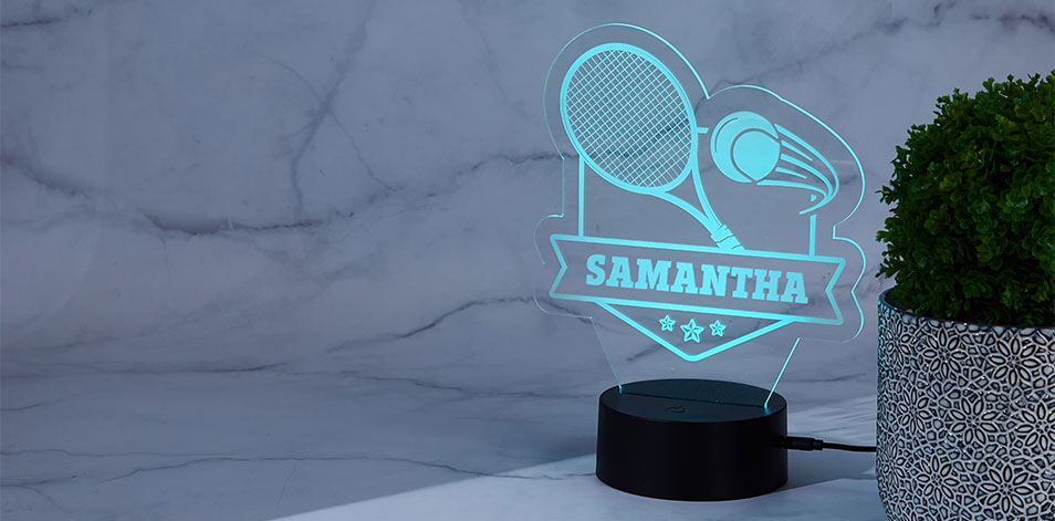 Panneau à DEL personnalisé noir - Tennis