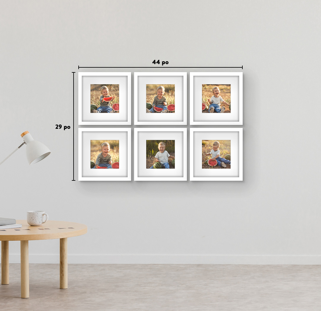 8 x 8 po blanc - Ensemble de 6