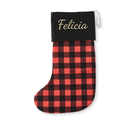 Personalized Stocking - Red Plaid