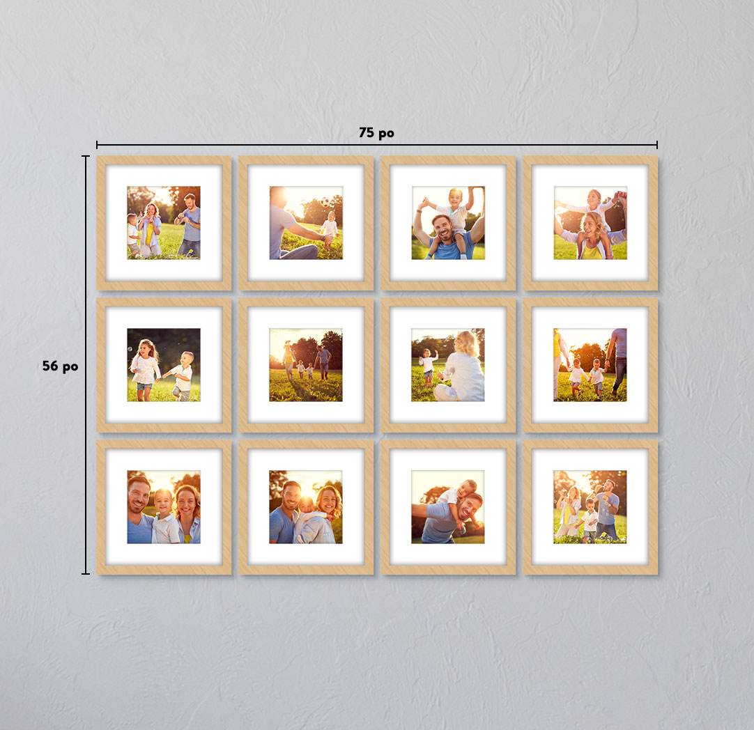 12 x 12 po en bois - Ensemble de 12