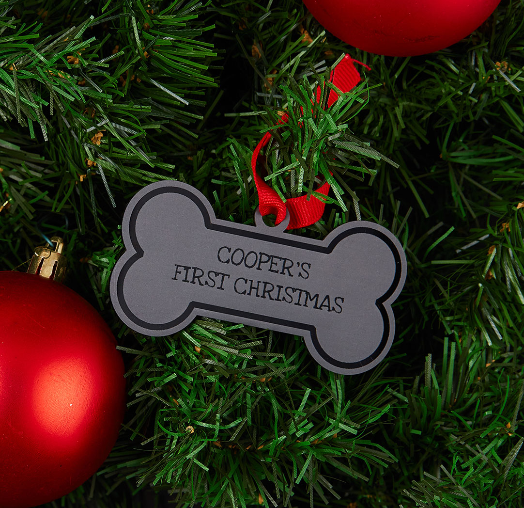 Black Engraved Bone Ornament 