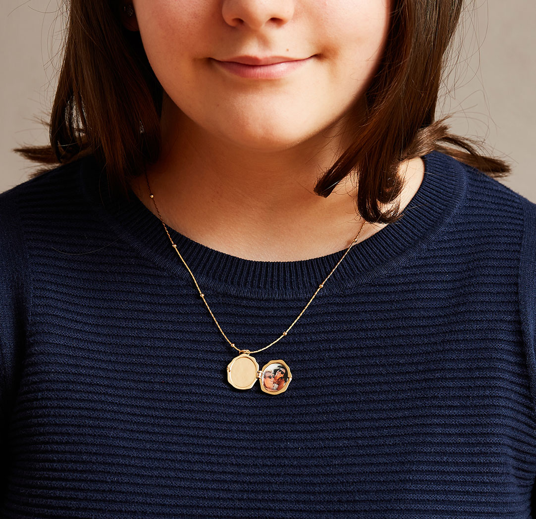Angel Photo Locket Necklace - Gold Colour