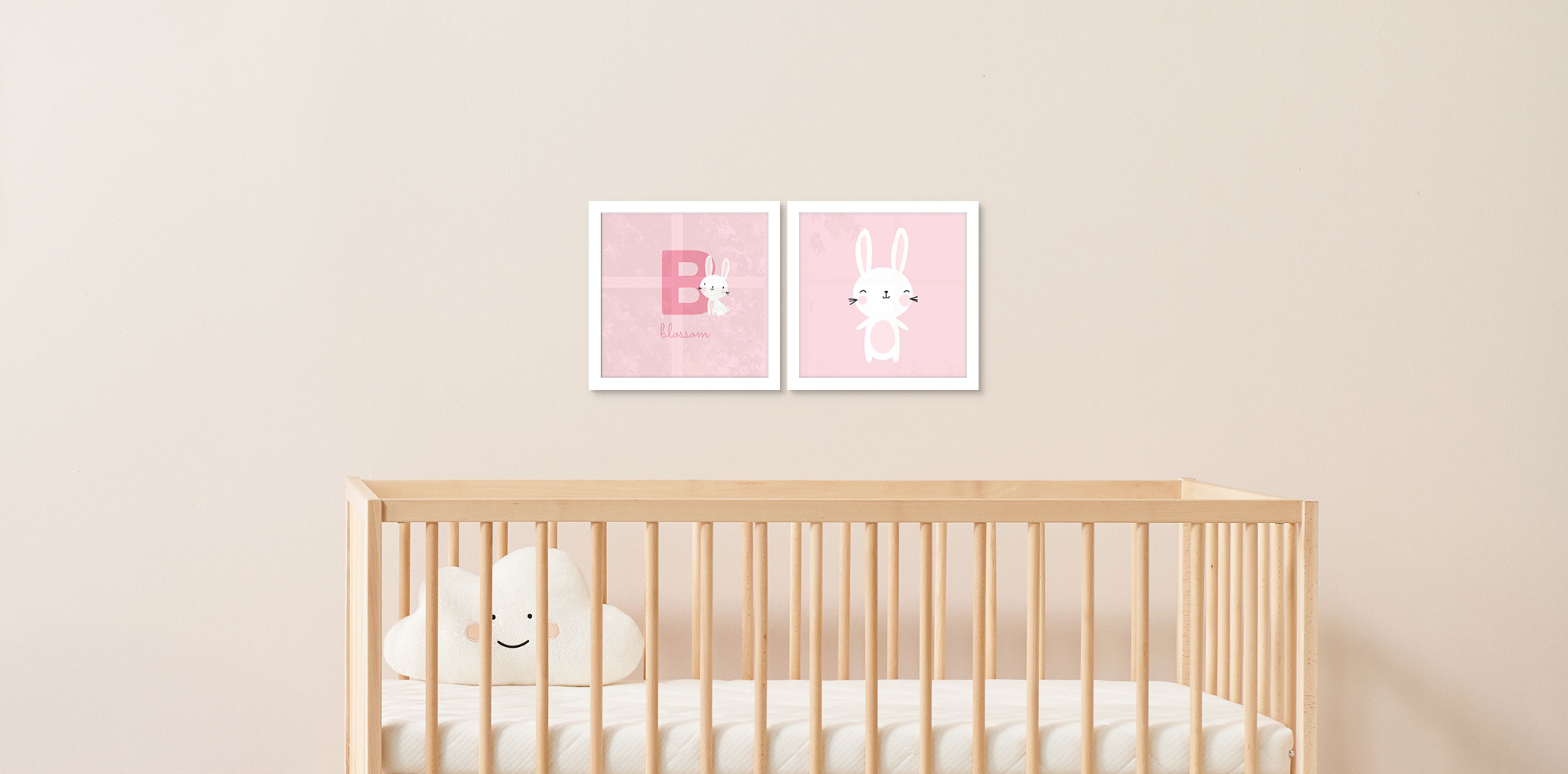 Set of 2 - Themed 8x8 White Frames