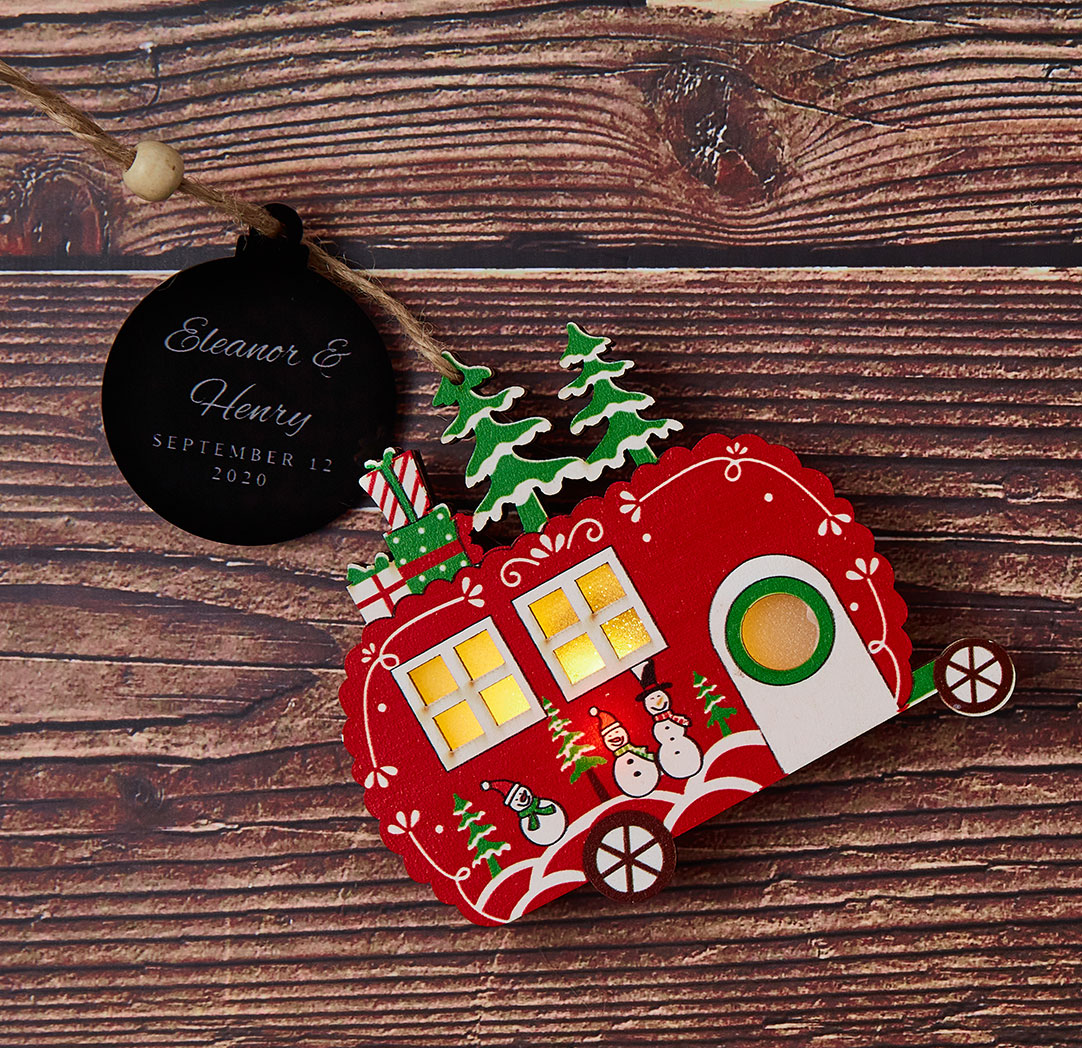 Personalized LED Ornament - Trailer