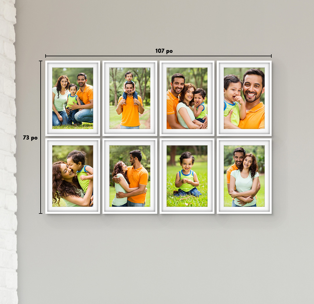 20 x 30 po blanc - Ensemble de 8