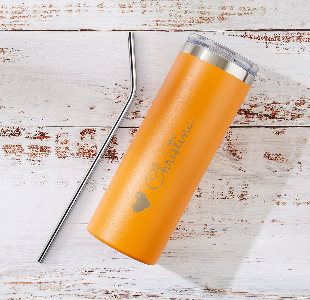 600ml Orange Personalized Tumbler