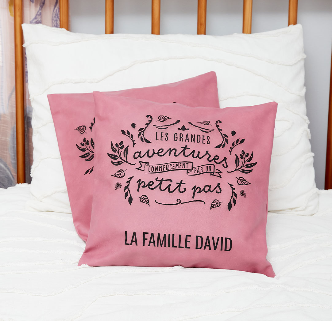 Housse de coussin de 15 x 15 po rose