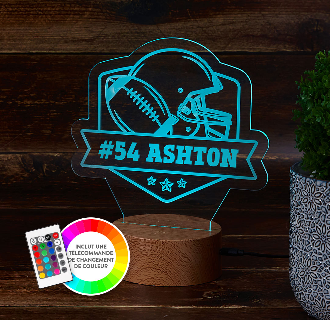 Panneau à DEL personnalisé en bois - Football
