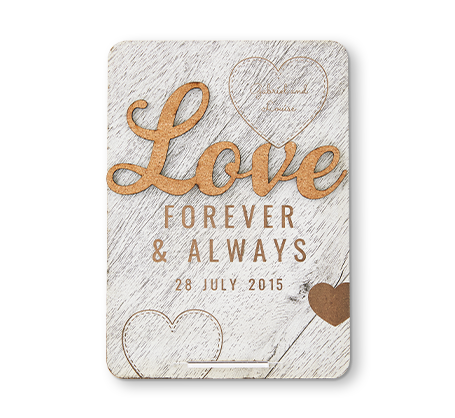Love Desktop Card - Wood