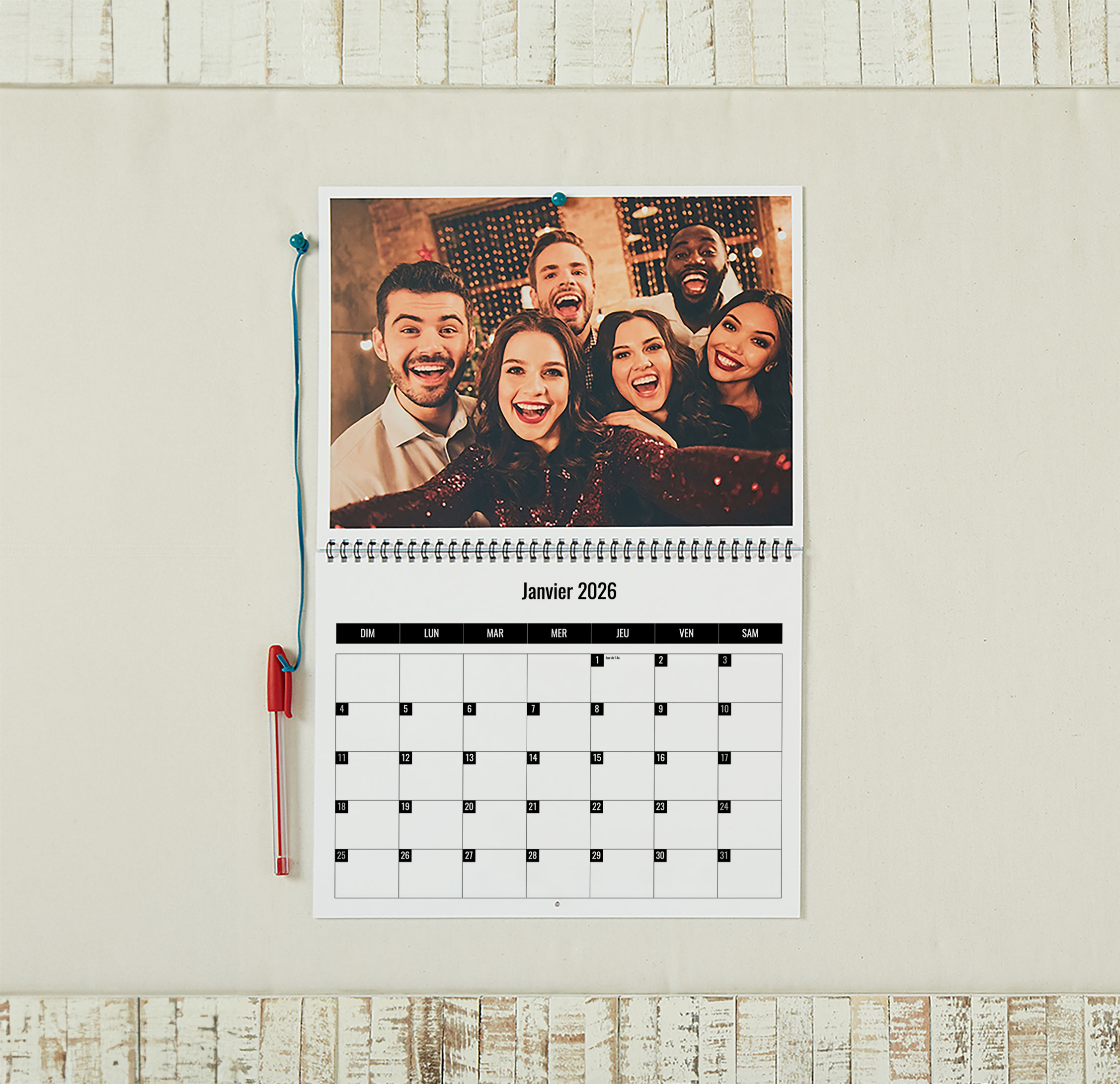 Calendrier mural de 9 x 12 pouces