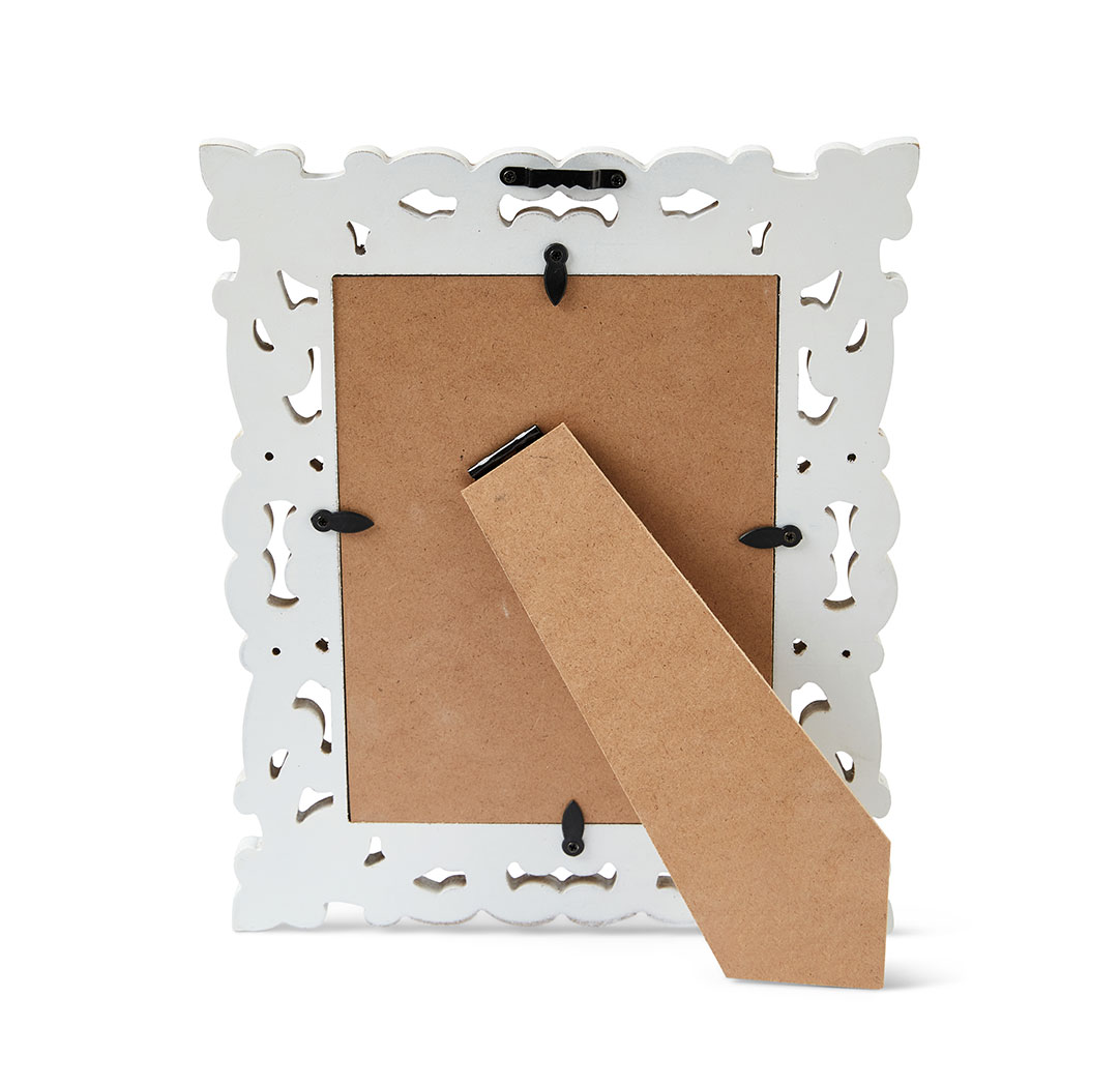 6x8 White Wash Ornate Wood Frame